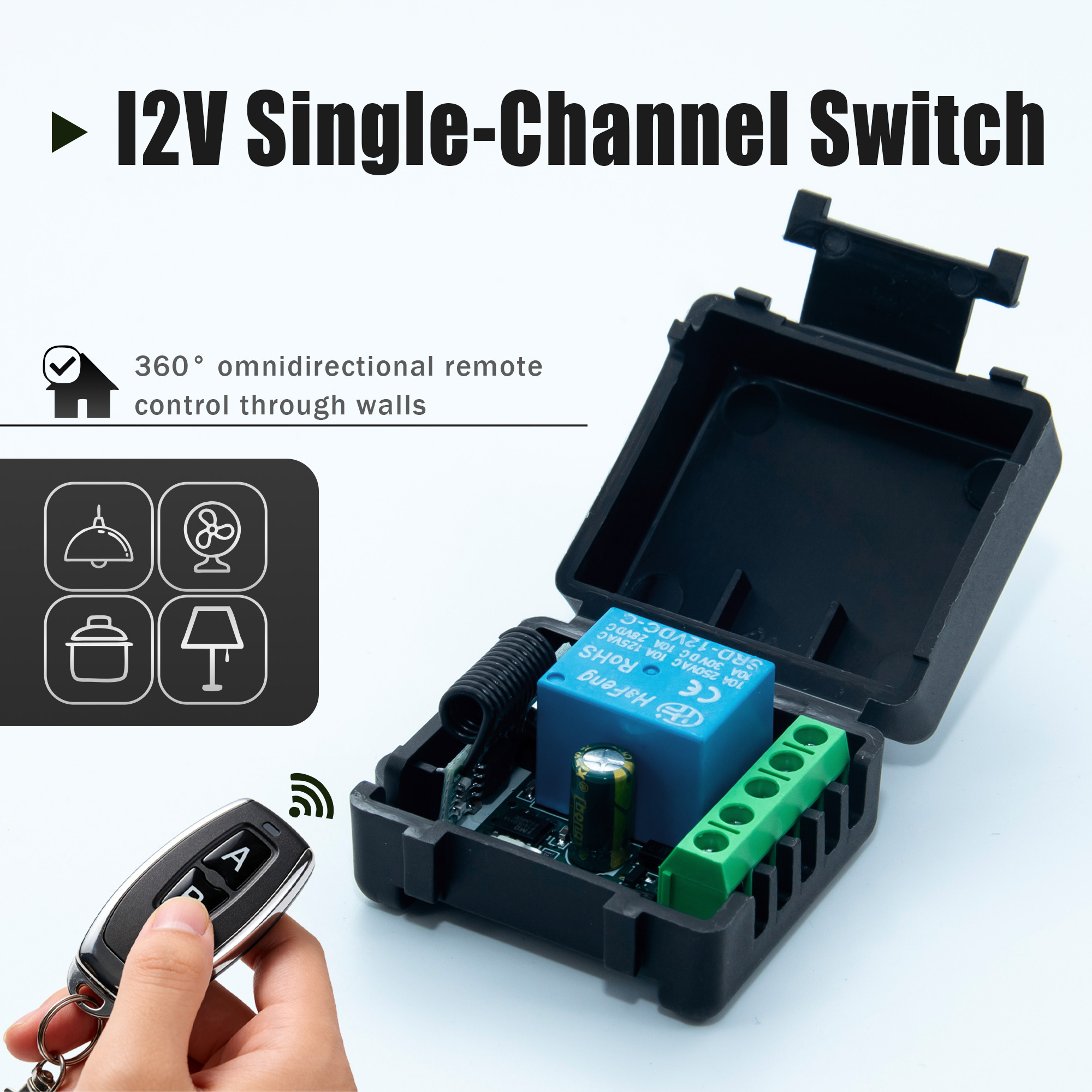 Relay Module 5V - DC 12V 433MHz 무선 원격 제어