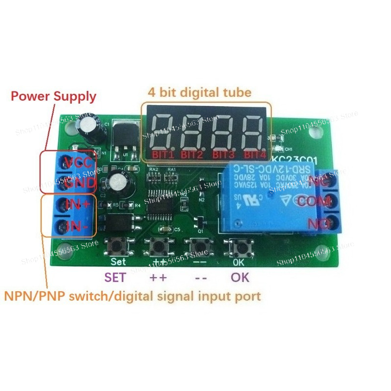 Relay Module 5V - 다기능 펄스 카운터 스위치 조정 가능한