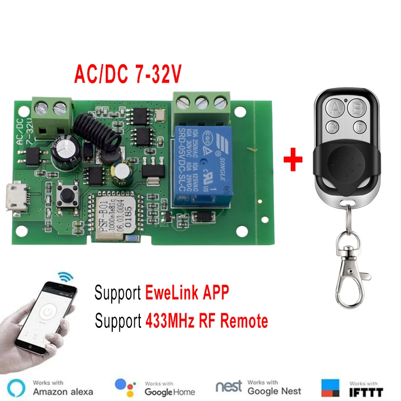 Relay Module 5V - Ewelink AC/DC 5V 7V-32V EWelink APP