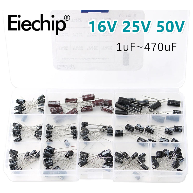 Capacitor Kit Assortment - 120Pcs 12 종류의 전해 커패시터 Range1UF-470UF