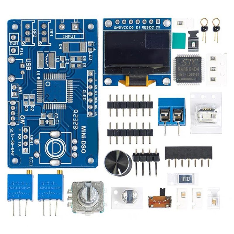 Diy Electronic Components - AT14 디지털 DIY 오실로스코프 키트 STC8K8A