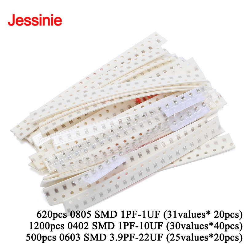 Capacitor Kit Assortment - 500개-1200개 0805 0603 0402 SMD 커패시터