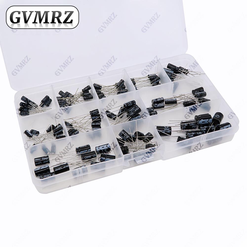 Capacitor Kit Assortment - 120개/세트 12가지 값 1uF-470uF 알루미늄 전해