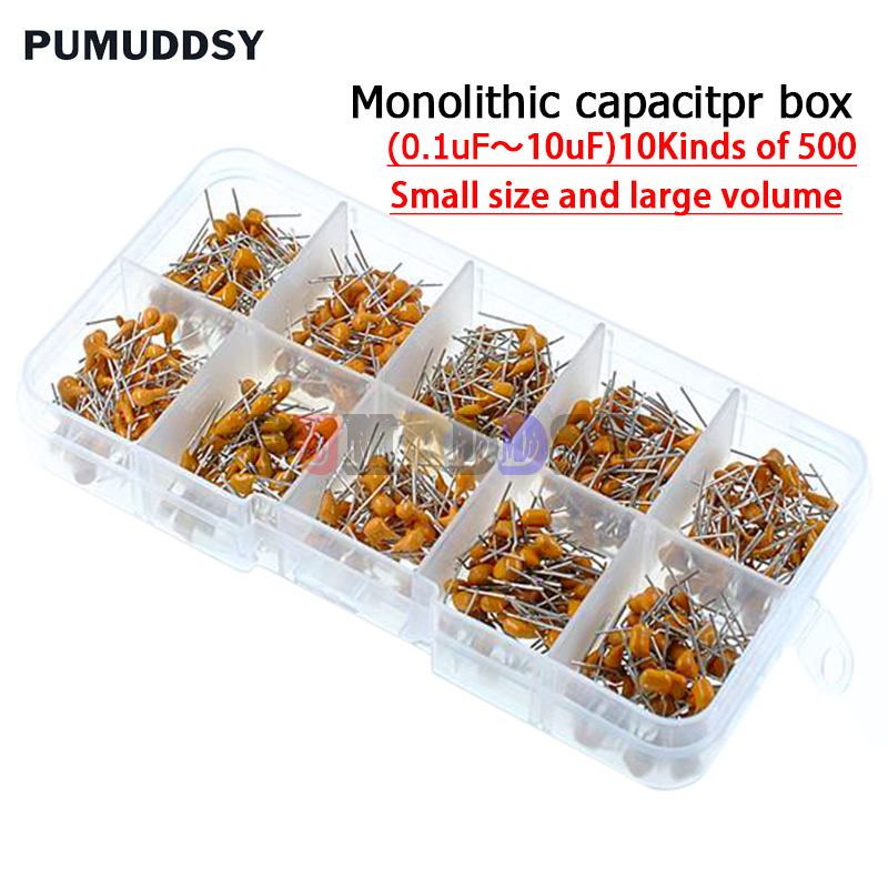 Capacitor Kit Assortment - 500 개/몫 10 값 * 50