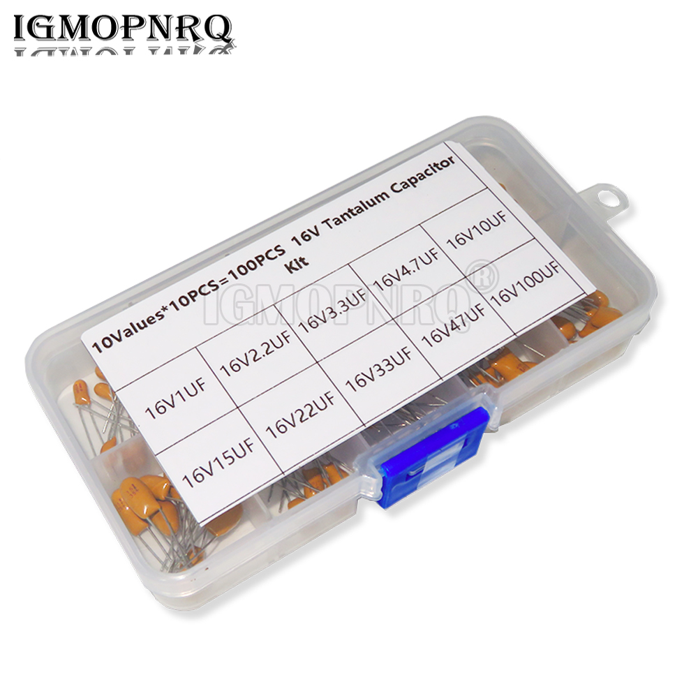 Capacitor Kit Assortment - 100PCS 10Value * 10Pcs 16V 탄탈륨