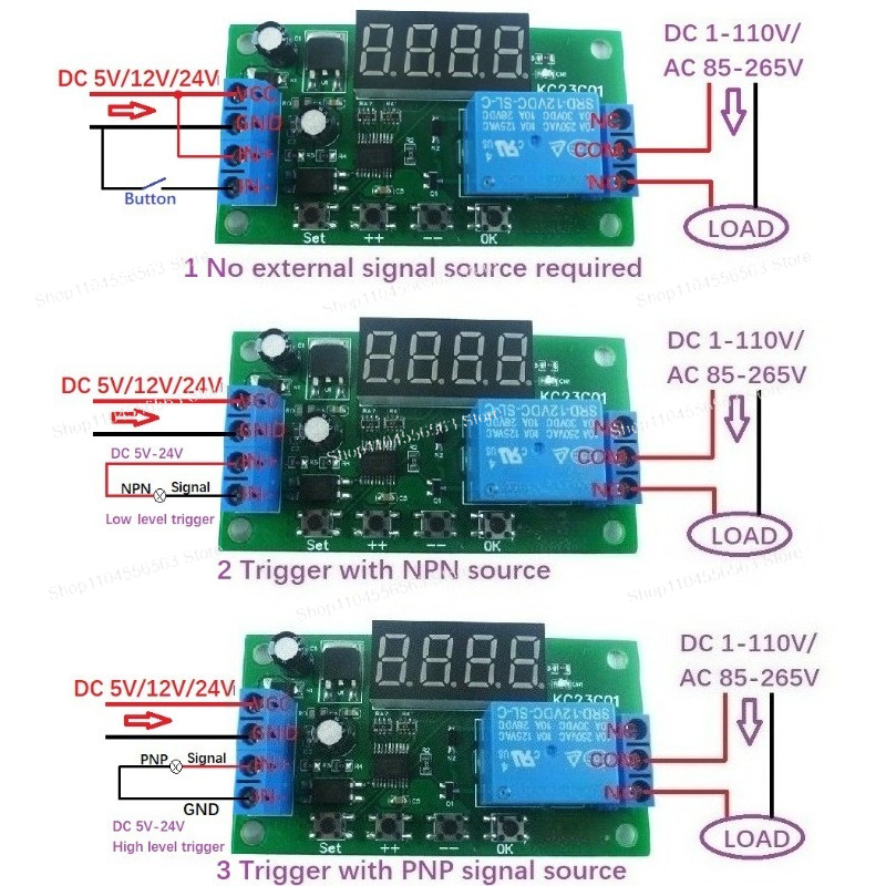 다기능 펄스 카운터 스위치 조정 가능한 타이머 지연 켜 - Relay Module 5V 리뷰 및 가격