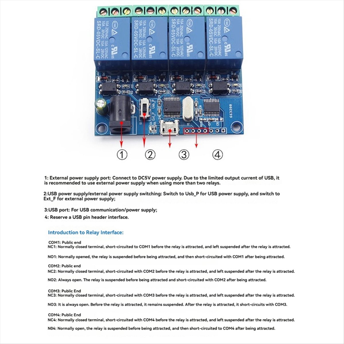 AT42 4채널 USB 릴레이 모듈 LCUS-4 지능형 - Relay Module 5V 리뷰 및 가격