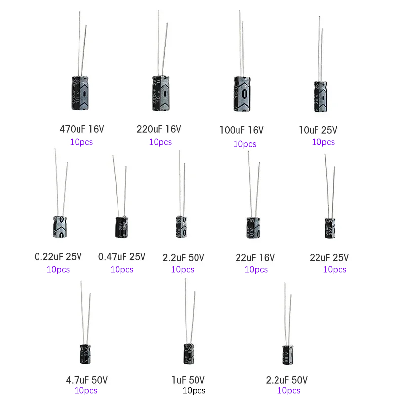 120Pcs 12 종류의 전해 커패시터 Range1UF - Capacitor Kit Assortment 리뷰 및 가격