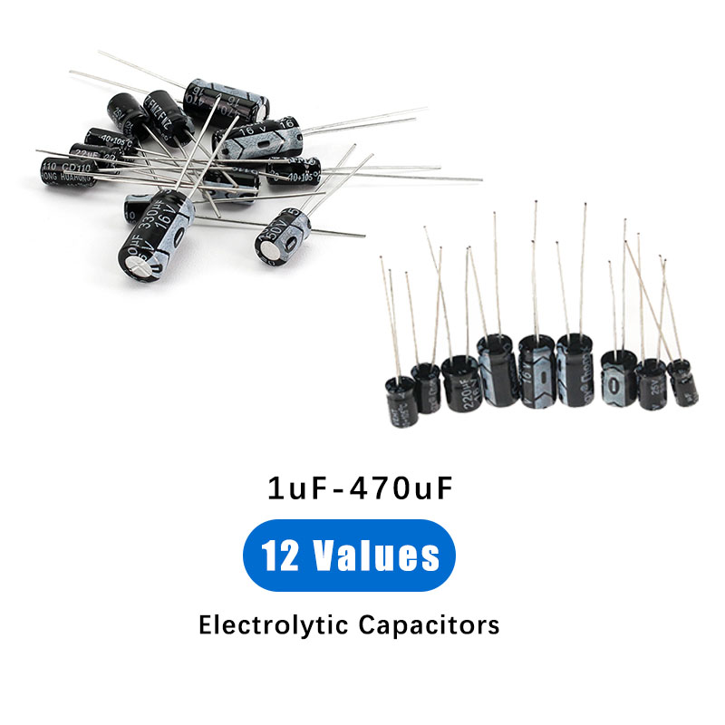 120Pcs 12 종류의 전해 커패시터 Range1UF - Capacitor Kit Assortment 리뷰 및 가격