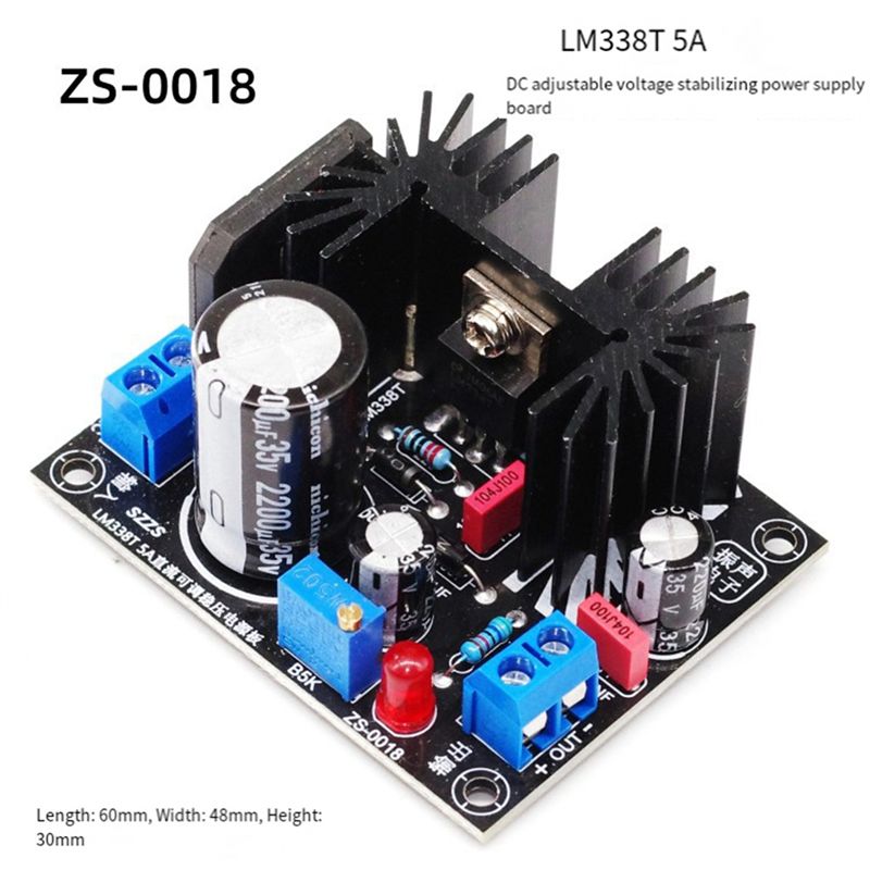 LM338 5A 출력 조정 가능한 선형 조정 전원 공급 - Diy Electronics Supplies 리뷰 및 가격