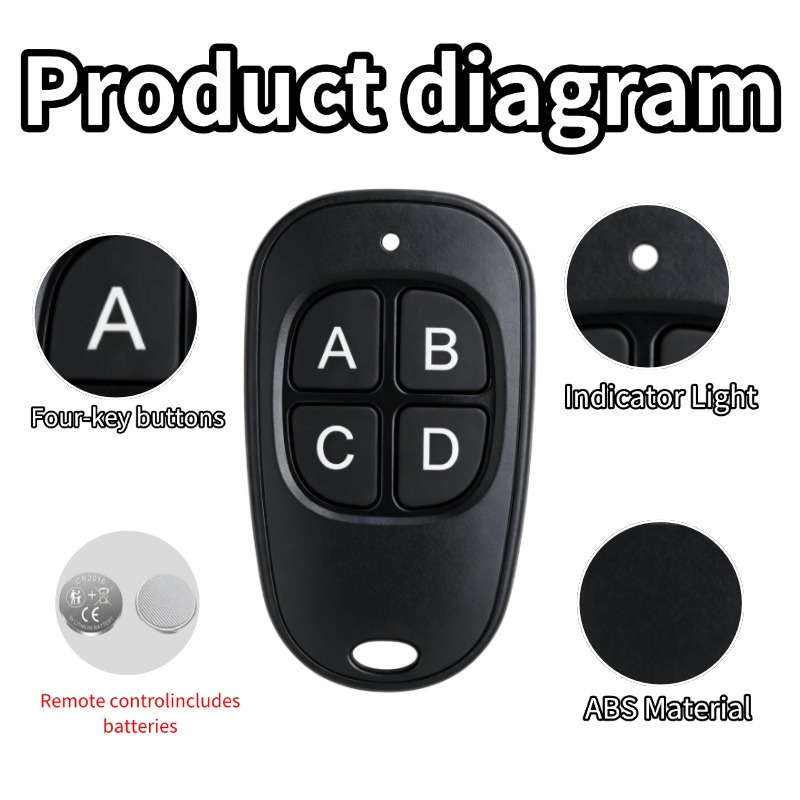 433MHz 범용 무선 원격 제어 DC 12V 4CH  - Diy Electronics Button 리뷰 및 가격