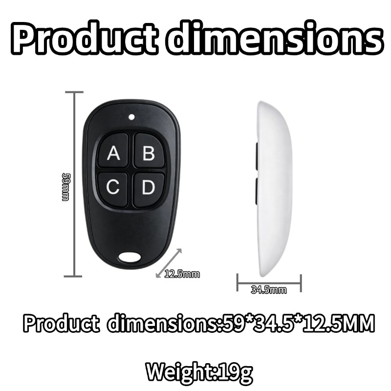 433MHz 범용 무선 원격 제어 DC 12V 4CH  - Diy Electronics Button 리뷰 및 가격