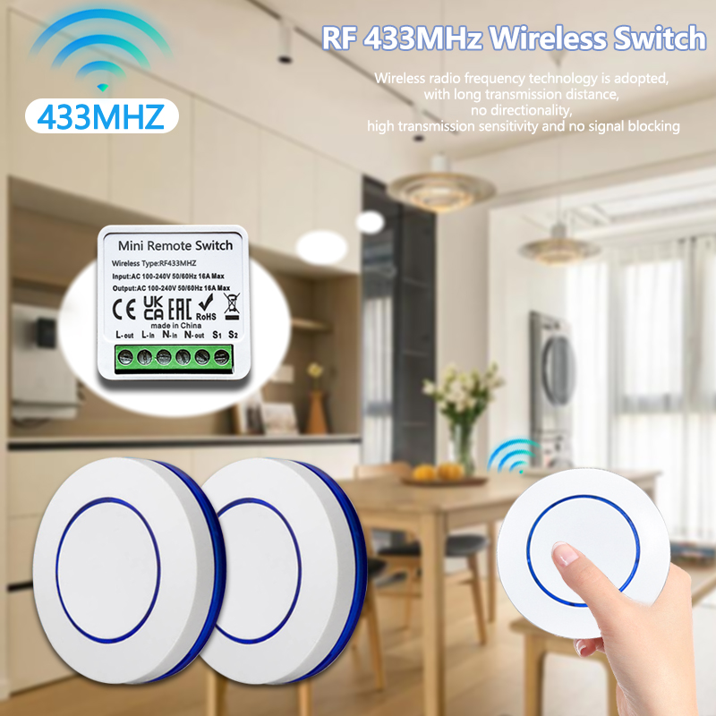 433HMz 무선 조명 스위치 10A 릴레이 수신기 R - Diy Electronics Button 리뷰 및 가격