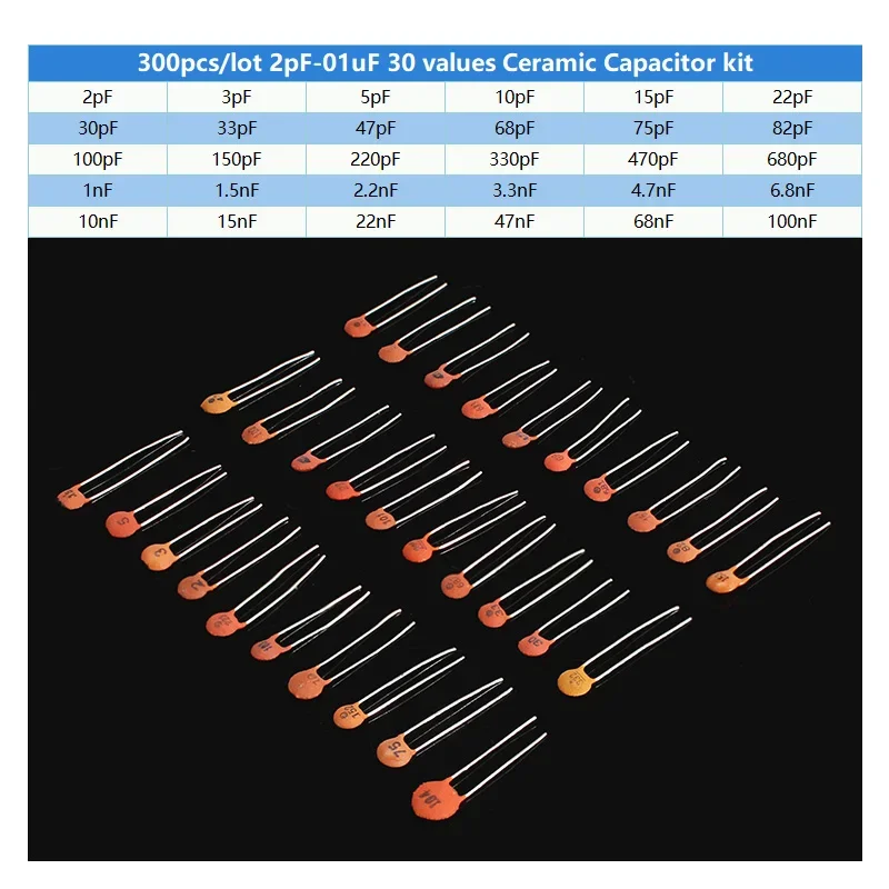 300pcs/960pcs 세라믹 커패시터 세트 50V  - Capacitor Kit Assortment 리뷰 및 가격
