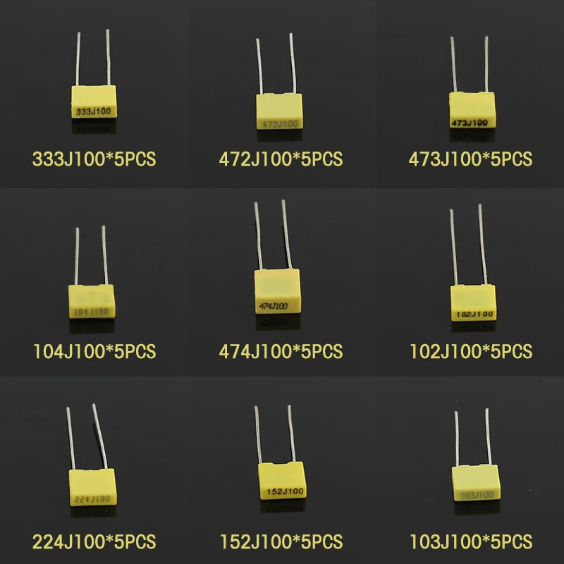 50PCS 102J~474J 폴리프로필렌 필름 커패시터 - Capacitor Kit Assortment 리뷰 및 가격