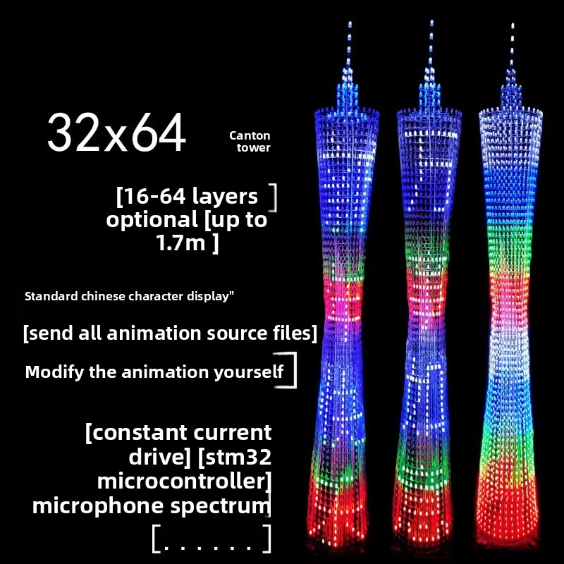 64 레이어 캔톤 타워 DIY 전자 키트 LED 소형  - Diy Electronics Tools 리뷰 및 가격